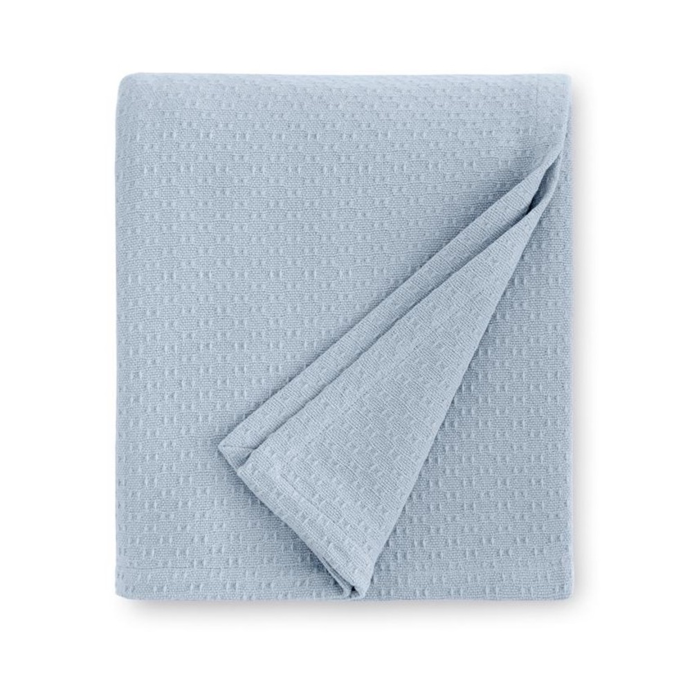 SFERRA CORINO 11416 COTTON BLANKET POWDER BLUE QUEEN/FULL SIZE NWT